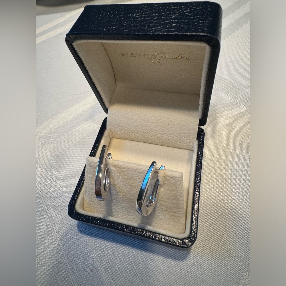 SILVER OVAL HOOP EARRINGS